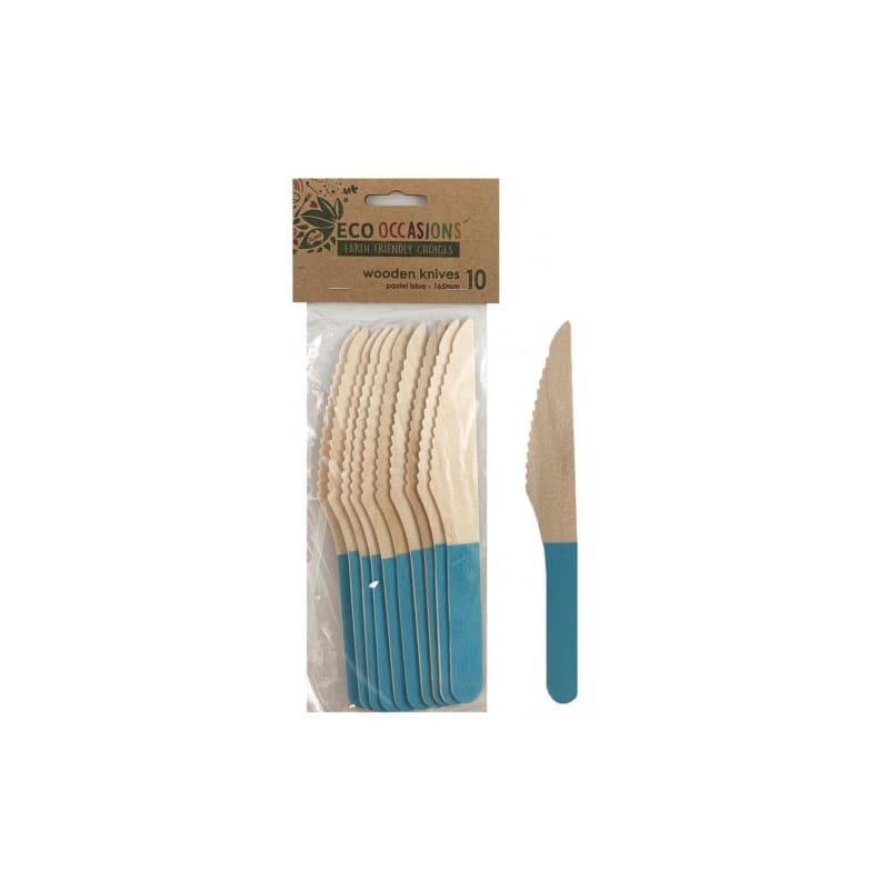 Knives Eco Wooden Light Blue Pk10