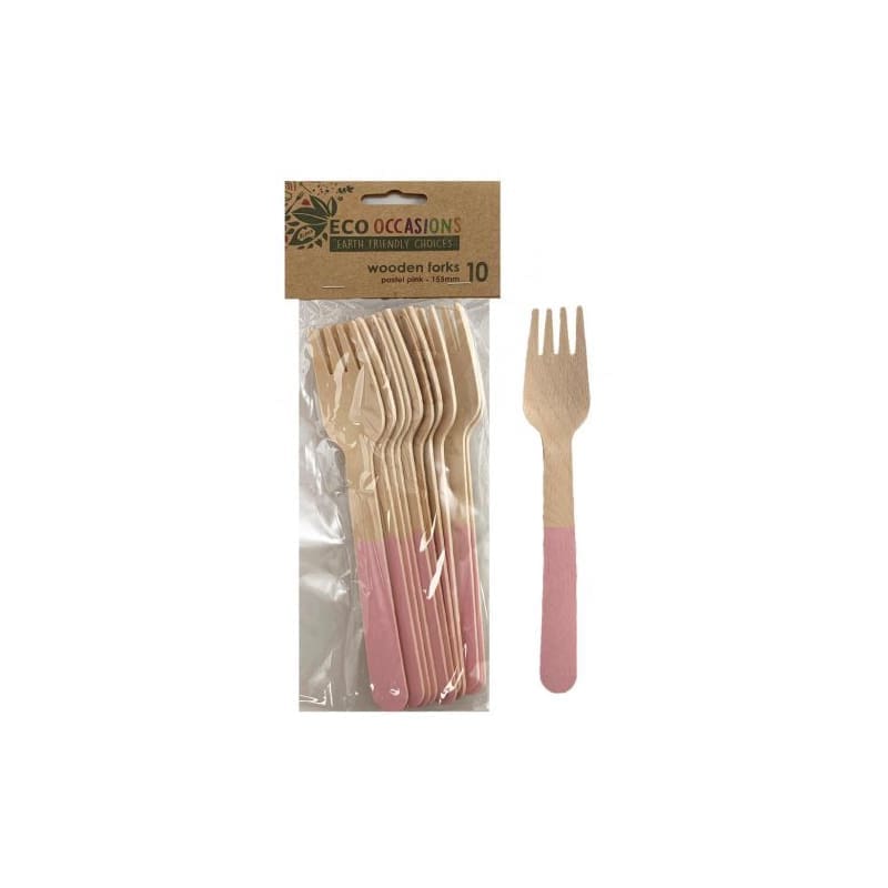 Forks Eco Wooden Light Pink Pk10