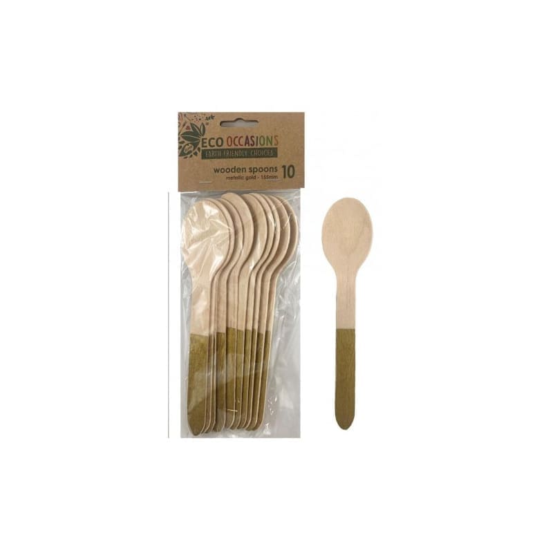 Spoons Eco Wooden Gold Pk10