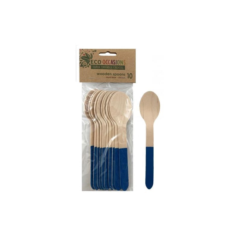 Spoons Eco Wooden Royal Blue Pk10