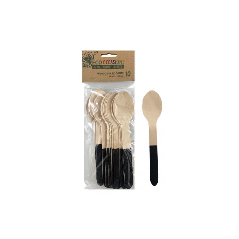 Spoons Eco Wooden Black Pk10