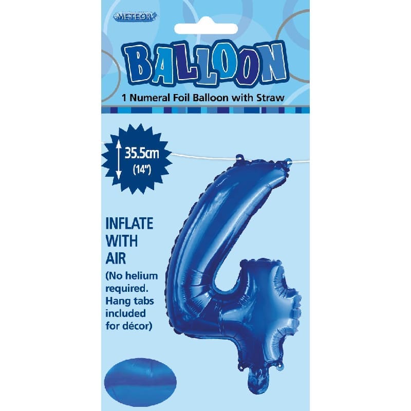Foil Mini Shape 35cm Number Blue 4
