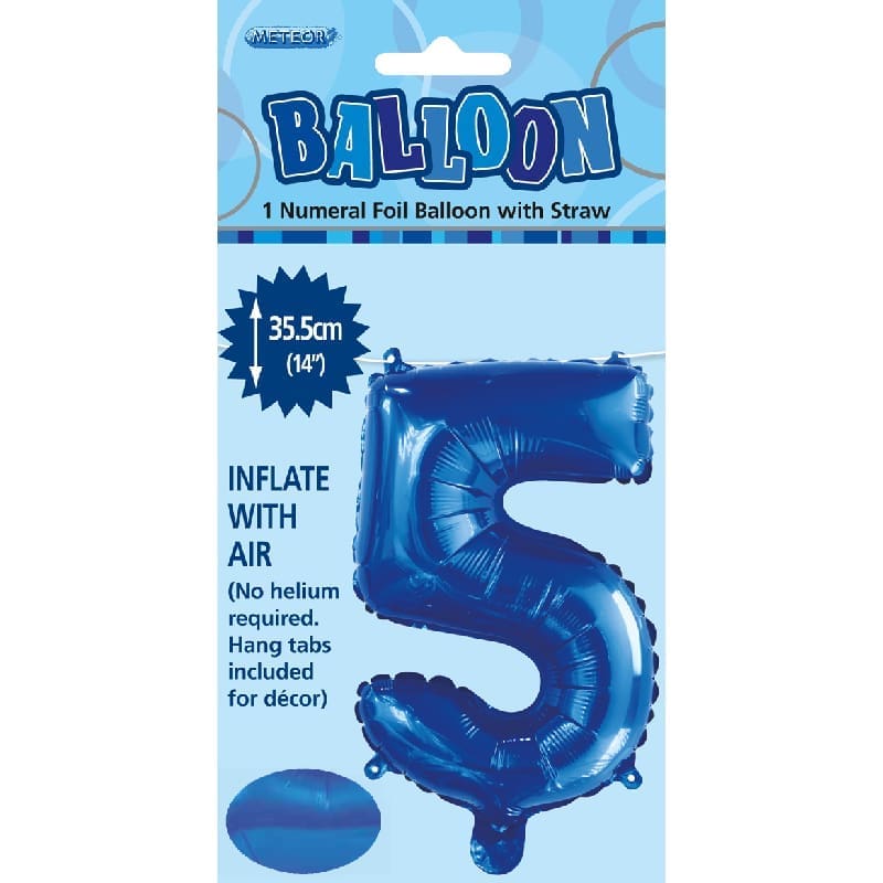 Foil Mini Shape 35cm Number Blue 5