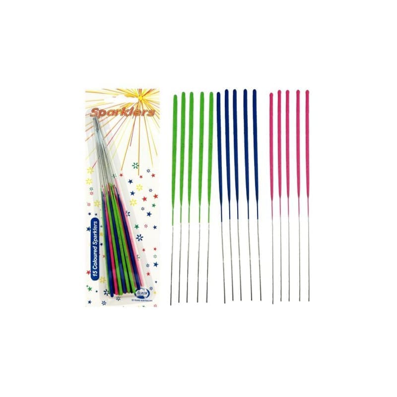 Sparklers 17cm Coloured Pk15