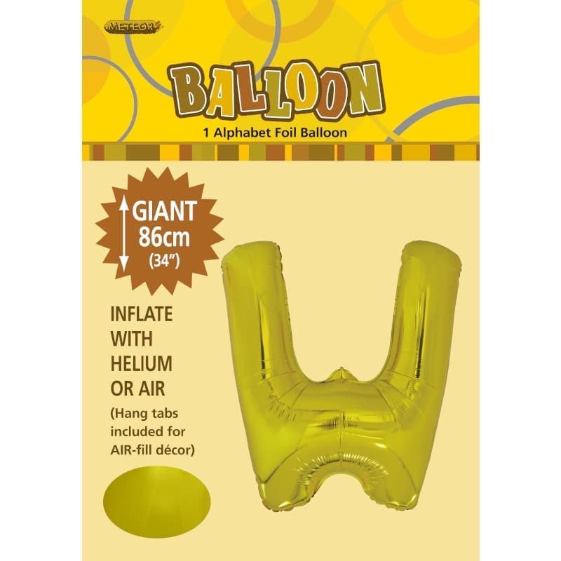 Foil Shape Letter W Gold