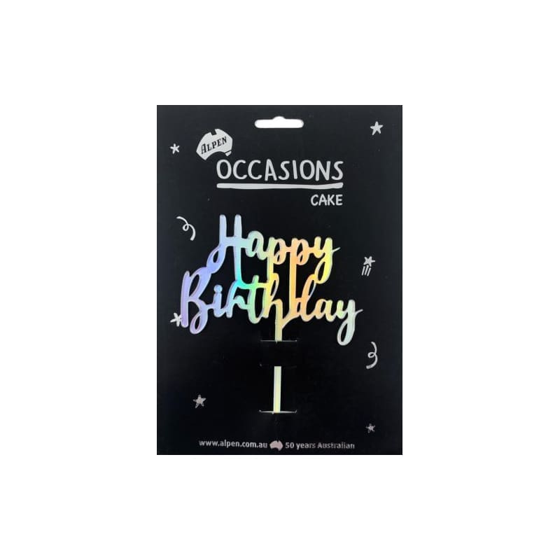 Cake Topper Happy Birthday Iridsecent