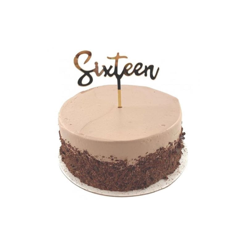 Cake Topper Acrylic Sixteen Gold
