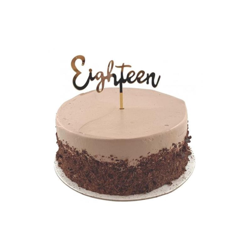 Cake Topper Acrylic Eighteen Gold