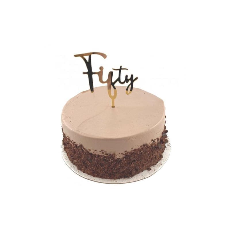 Cake Topper Acrylic Fifty Gold