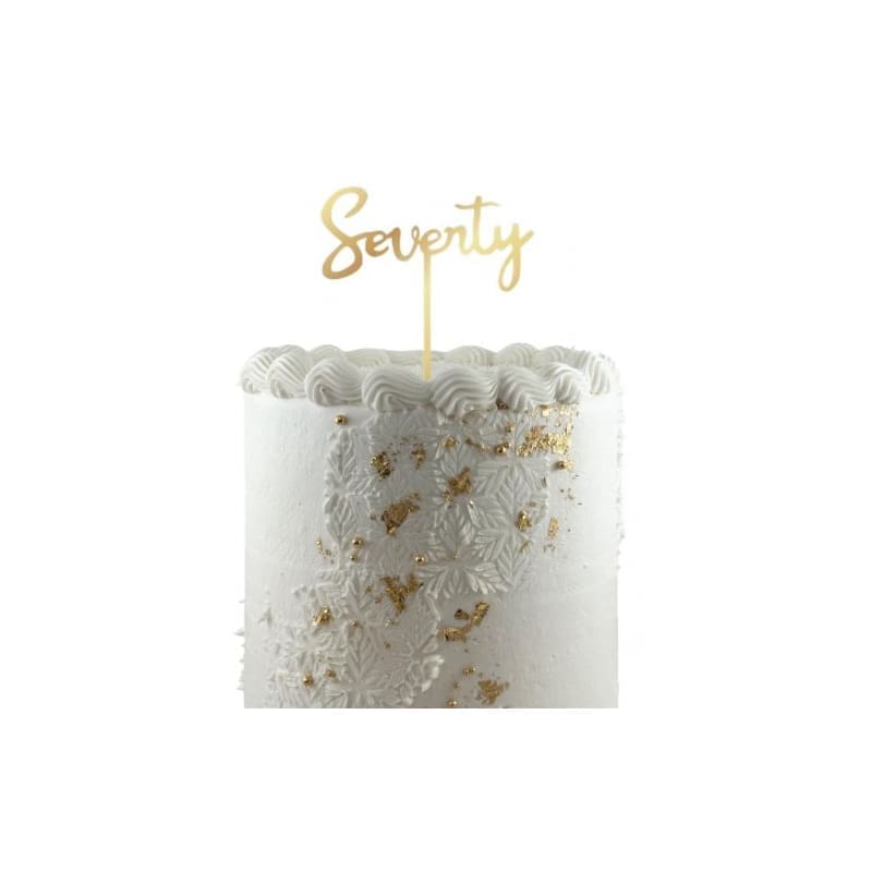 Cake Topper Acrylic Seventy Gold
