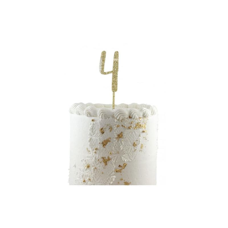 Cake Topper Acrylic Glitter Gold 4