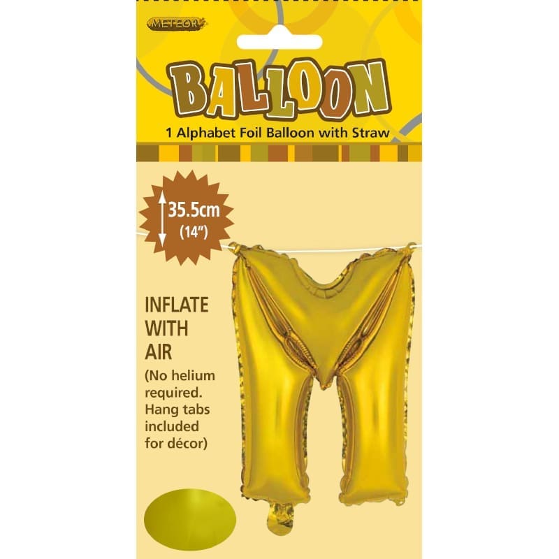 Foil Mini Shape 35cm Letter Gold M