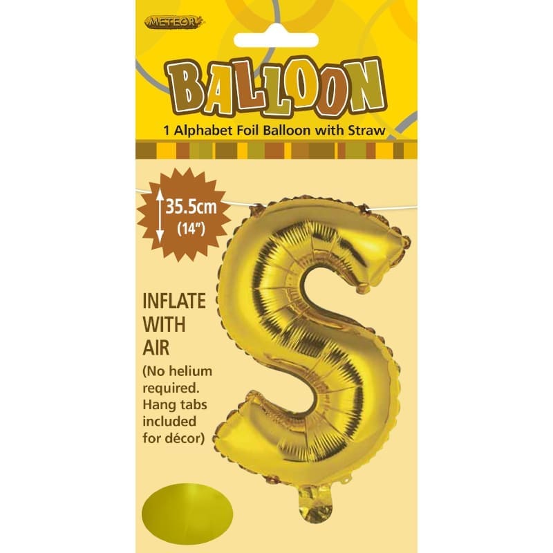 Foil Mini Shape 35cm Letter Gold S