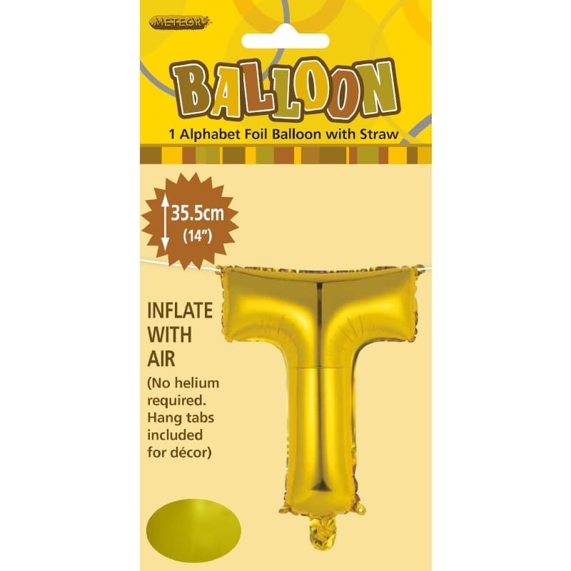 Foil Mini Shape 35cm Letter Gold T