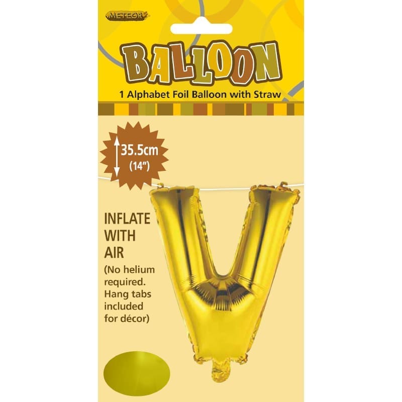Foil Mini Shape 35cm Letter Gold V