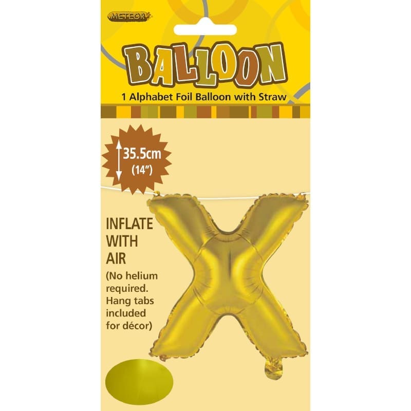 Foil Mini Shape 35cm Letter Gold X