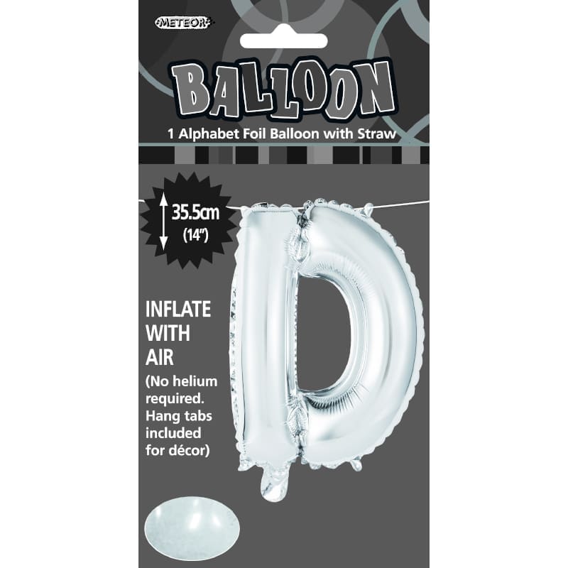 Foil Mini Shape 35cm Letter Silver D