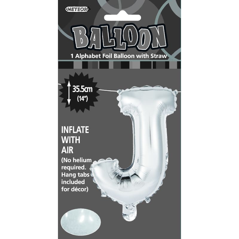 Foil Mini Shape 35cm Letter Silver J