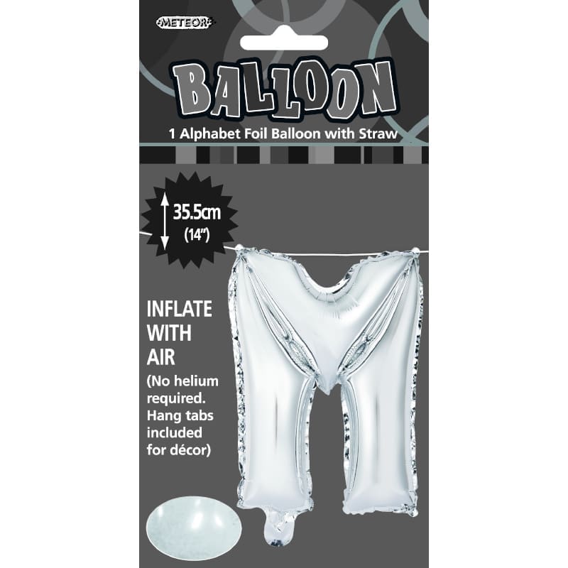 Foil Mini Shape 35cm Letter Silver M