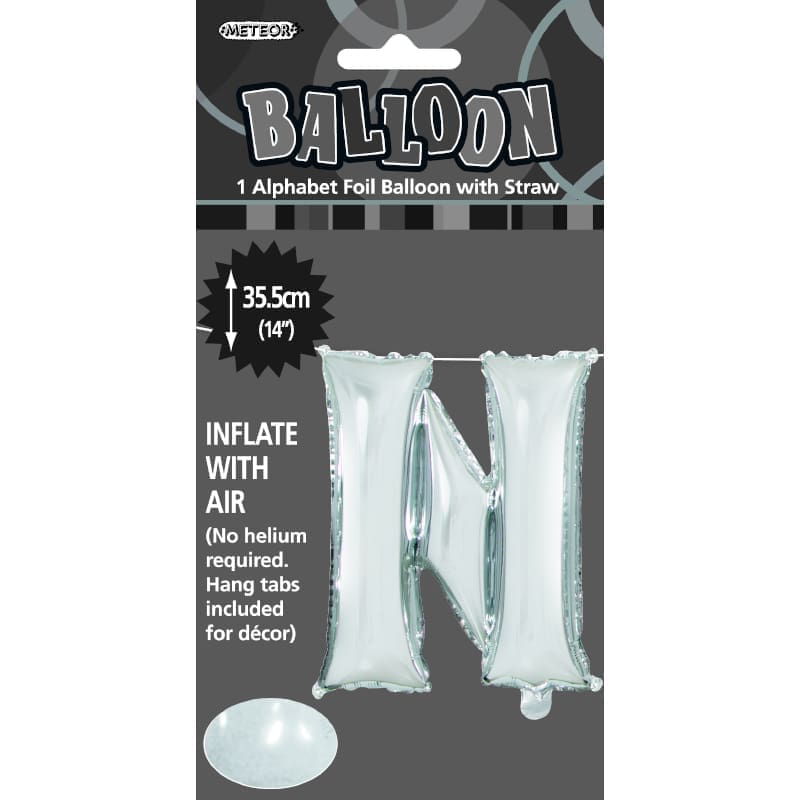 Foil Mini Shape 35cm Letter Silver N