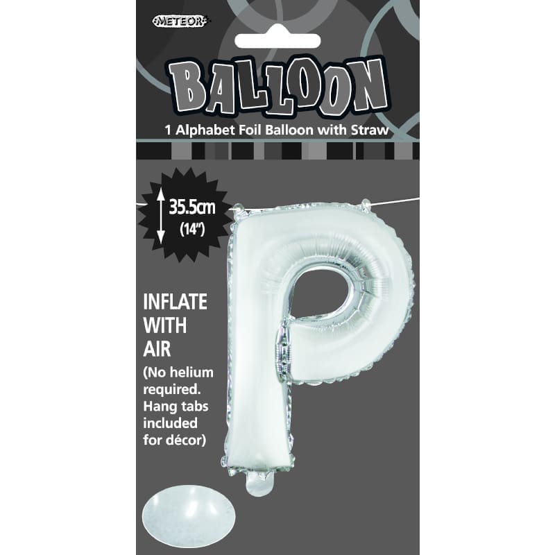 Foil Mini Shape 35cm Letter Silver P