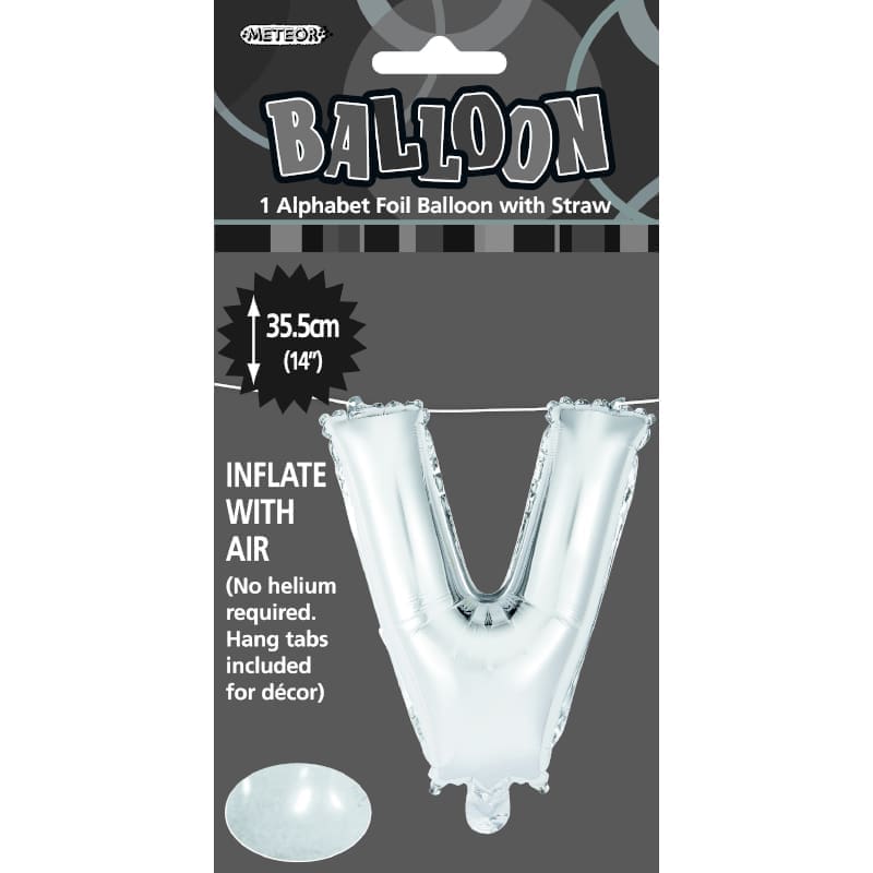 Foil Mini Shape 35cm Letter Silver V