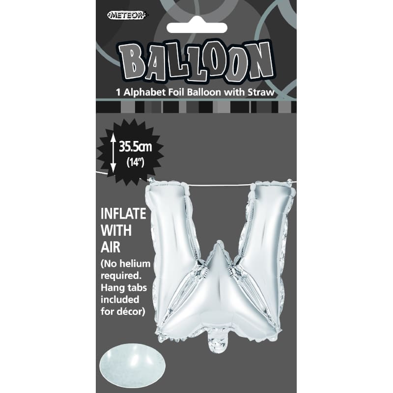 Foil Mini Shape 35cm Letter Silver W