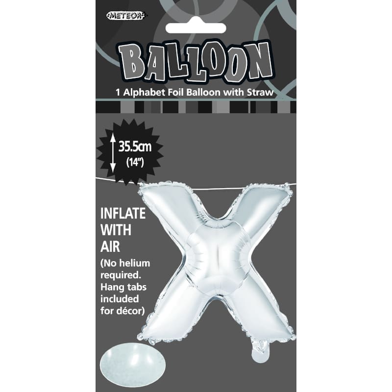 Foil Mini Shape 35cm Letter Silver X
