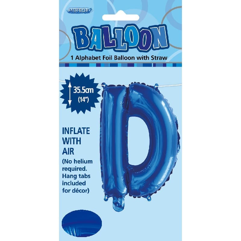Foil Mini Shape 35cm Letter Blue D