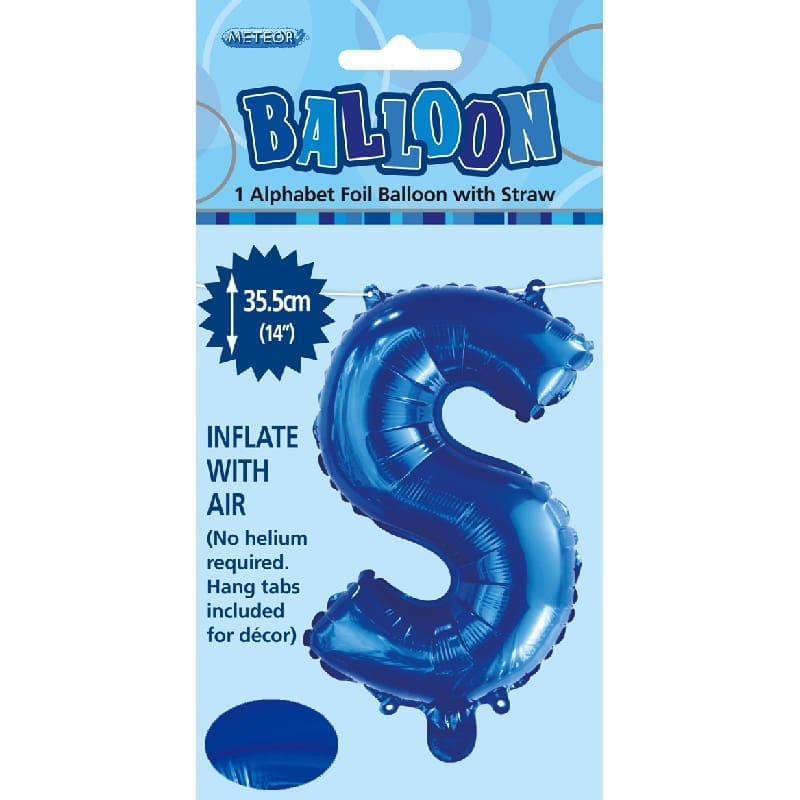 Foil Mini Shape 35cm Letter Blue S