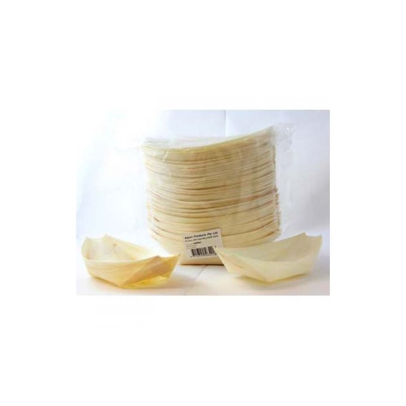 Plates Eco Wooden Boat 12.5cm Pk50