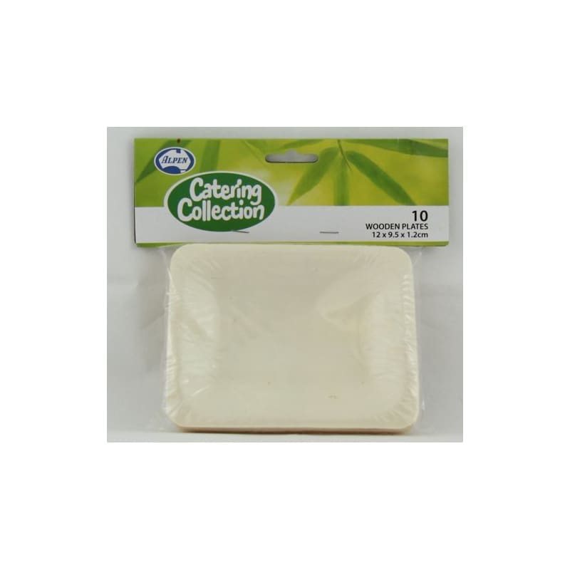 Plates Eco Wooden 12 x 9.5 x 1.2cm Pk10