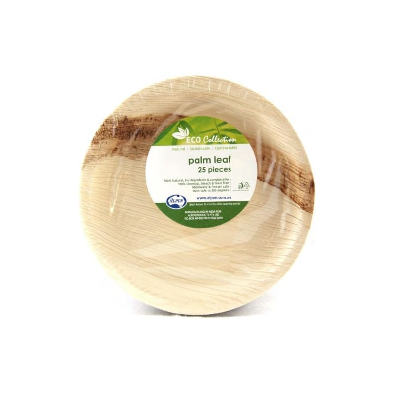 Plates Eco Palm Leaf 18cm Pk25
