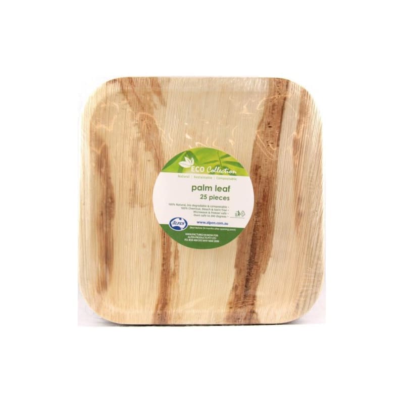 Plates Eco Palm Leaf Square 20cm Pk25