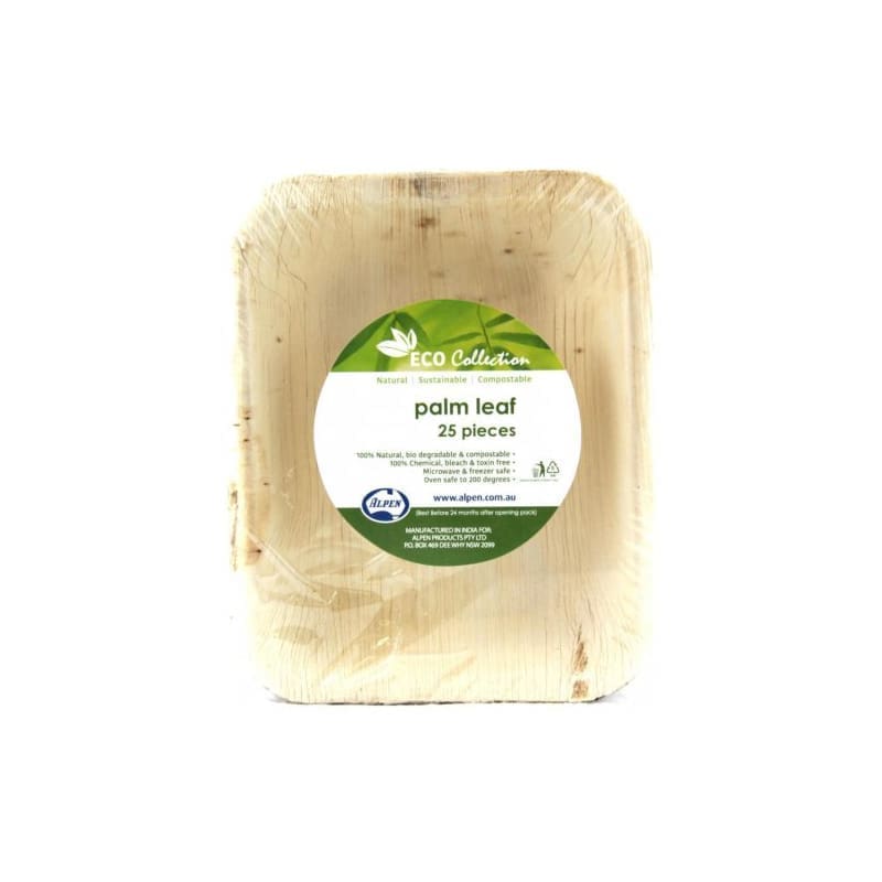 Plates Eco Palm Leaf Rect 15 x 13cm Pk25