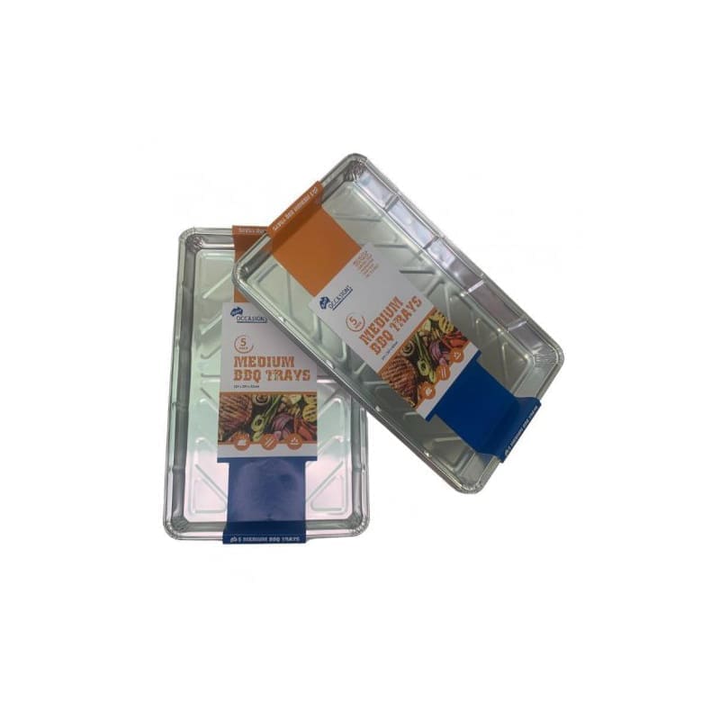 Tray Foil Heavy Duty BBQ Medium Pk5