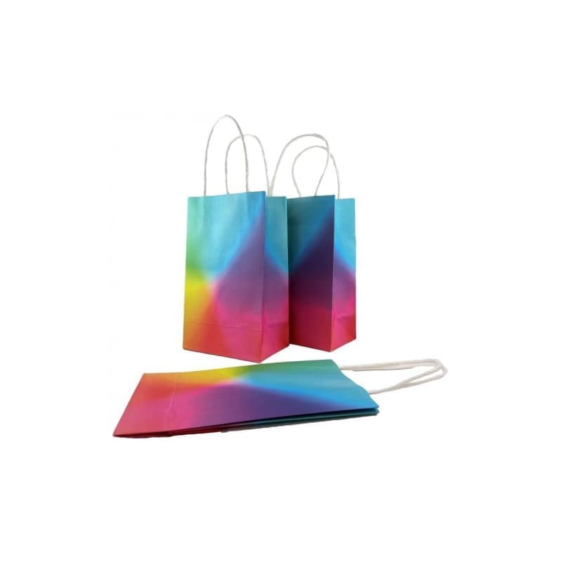 Party Bags Paper Bright Rainbow Pk5