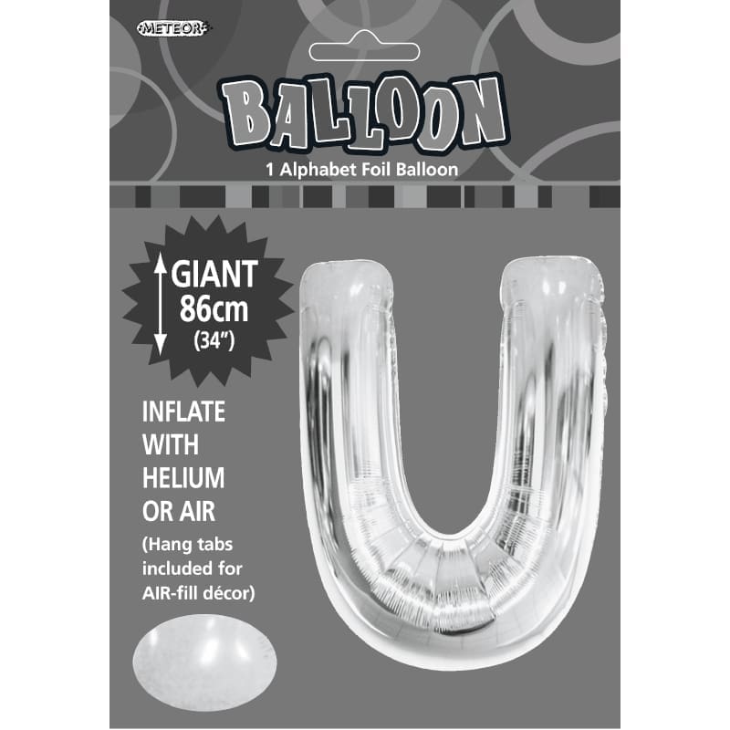 Foil Shape Letter U Silver