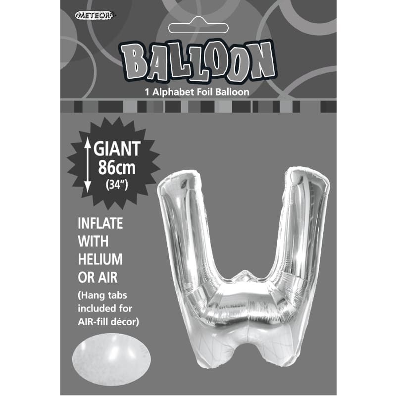 Foil Shape Letter W Silver