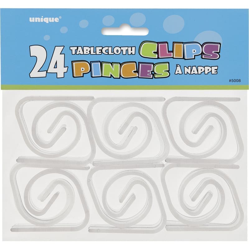 Tablecloth Clips Clear Pk24