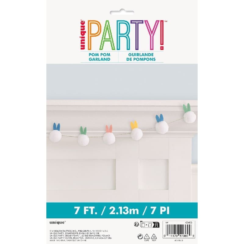 Easter Garland Banner Pom Pom 2.13m