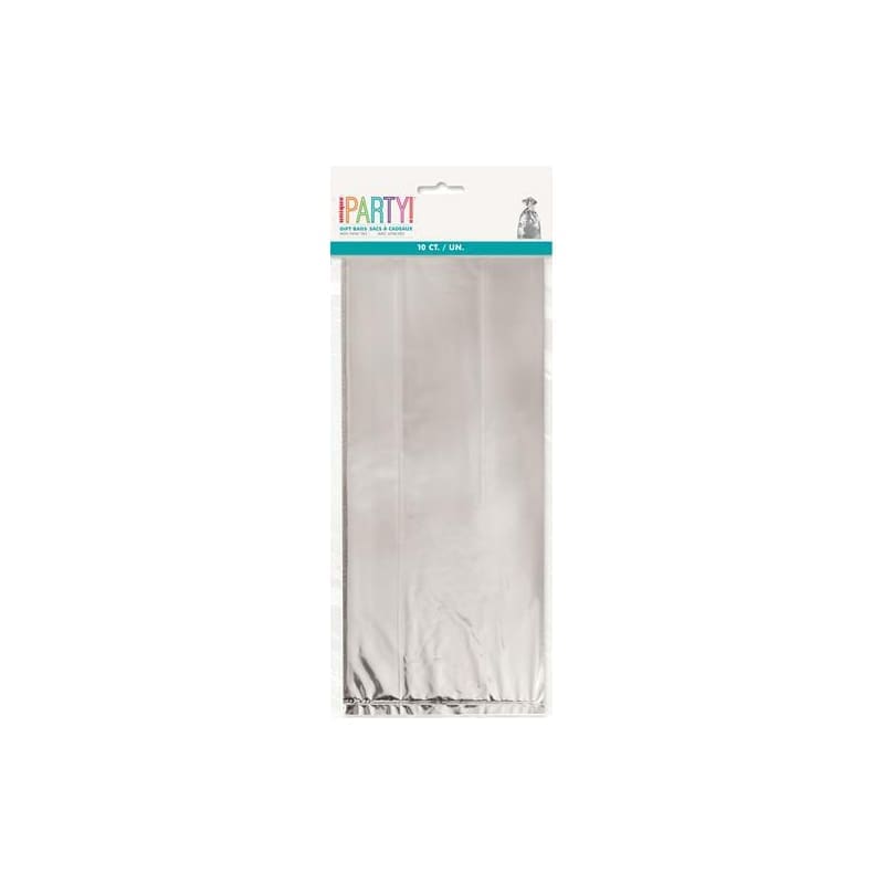 Cello Bags Metallic Silver Pk10