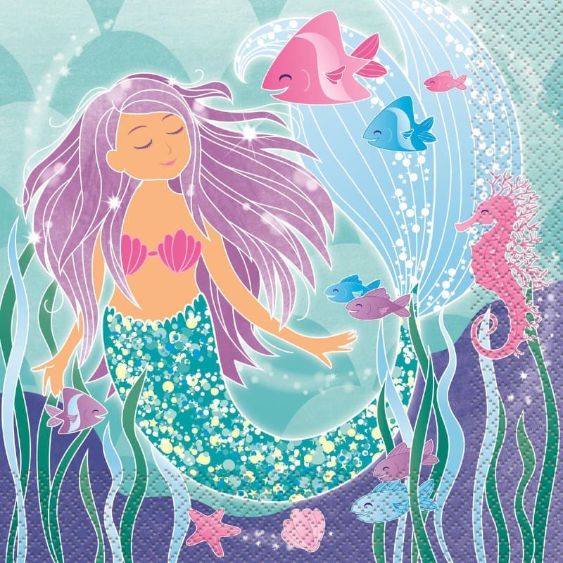 Mermaid Lunch Napkins Pk16