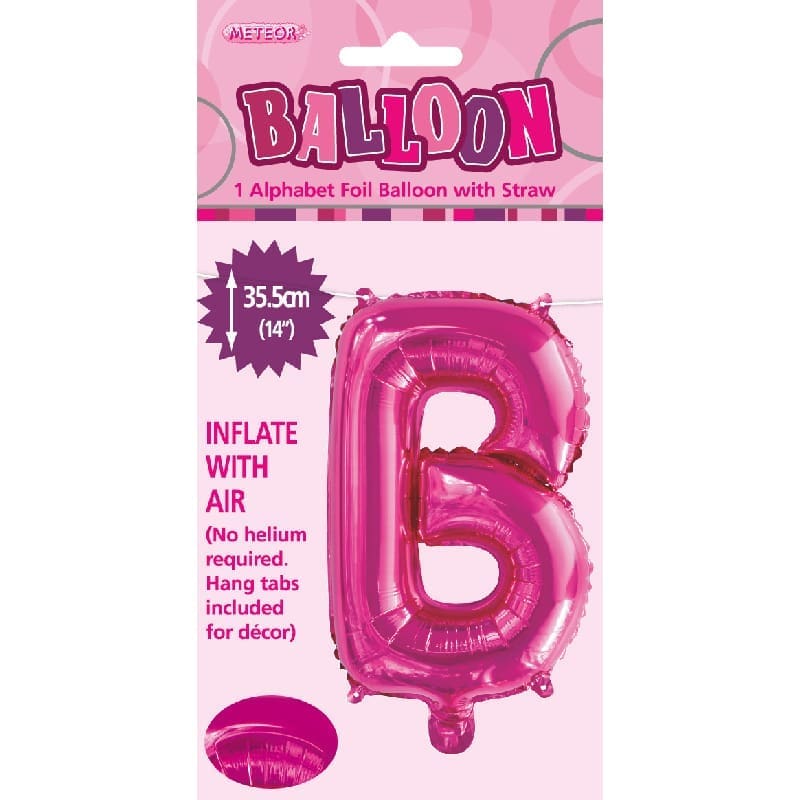 Foil Mini Shape 35cm Letter Hot Pink B
