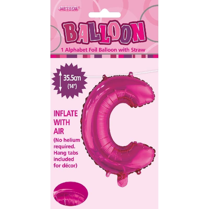 Foil Mini Shape 35cm Letter Hot Pink C