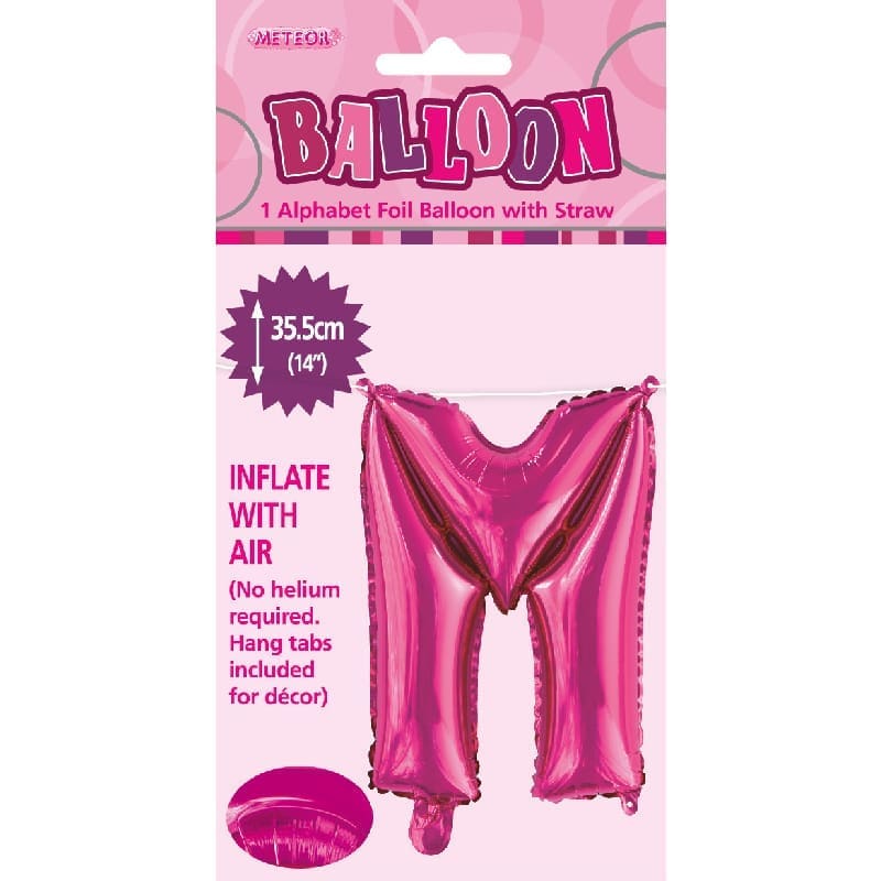 Foil Mini Shape 35cm Letter Hot Pink M