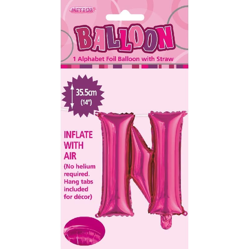 Foil Mini Shape 35cm Letter Hot Pink N