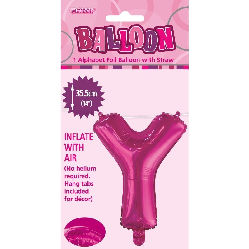 Foil Mini Shape 35cm Letter Hot Pink Y
