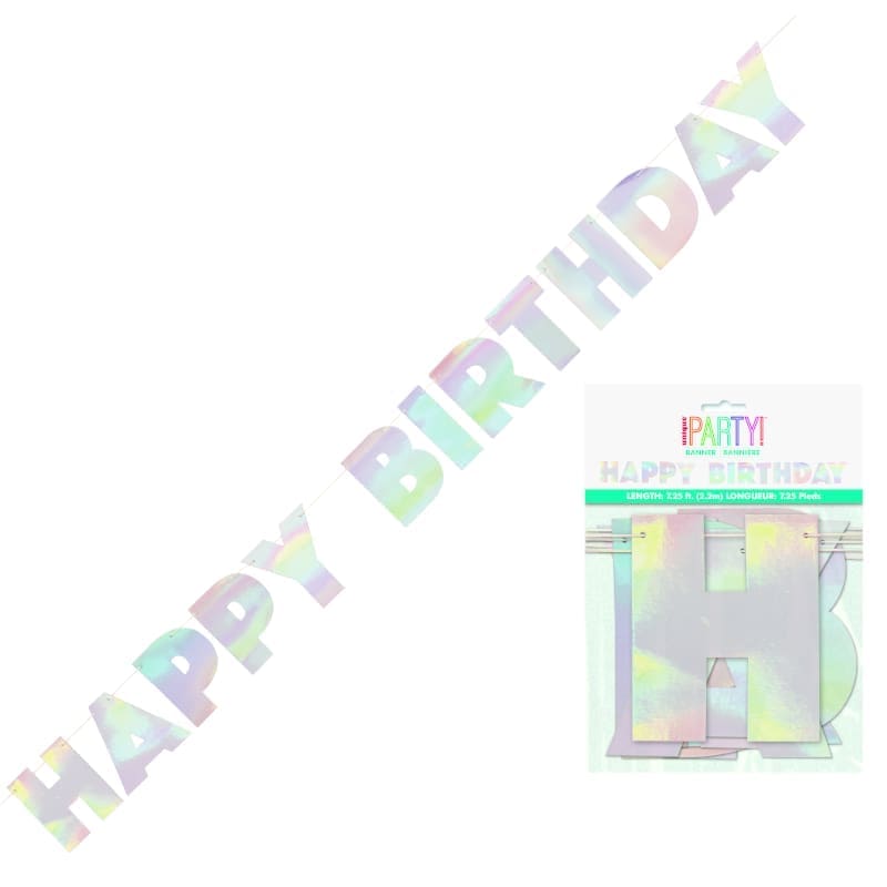 Banner Letters Happy Bday Iridescent 2m