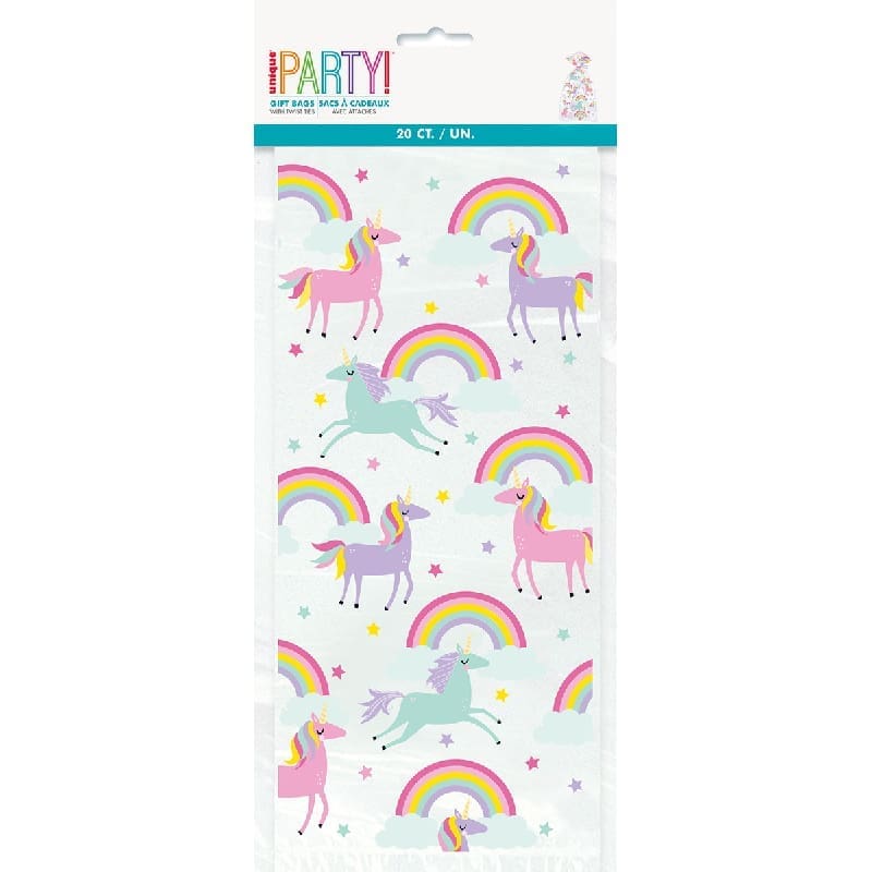 Cello Bags Unicorn and Rainbows Pk20